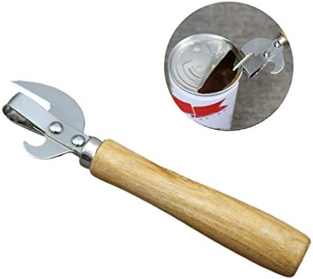 Wooden Handle Can Opener with Stainless Steel Blade