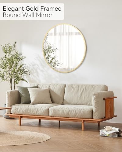 30 Inch Gold Round Mirror for Home Decor