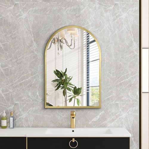 HLFMVWE 20x16 Arch Wall Mirror Aluminum Frame