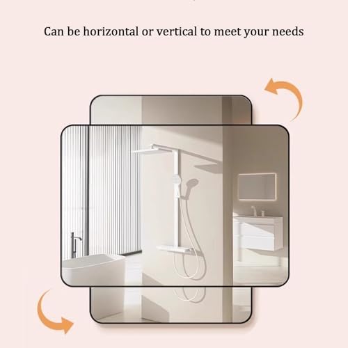 Simple HD White Bathroom Mirror with Aluminum Frame 157 x 236 Inch