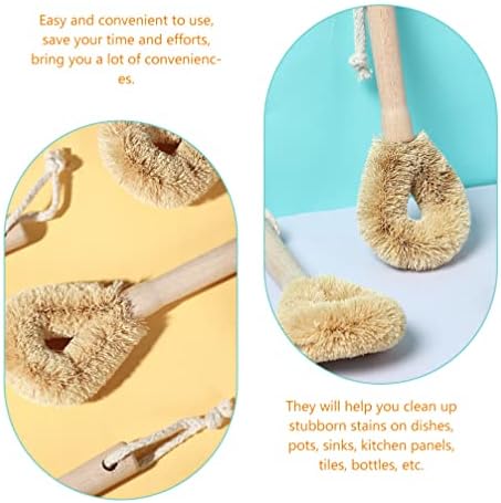 iplusmile 2pcs Kitchen Cleaning Brush with Bamboo Handle 1