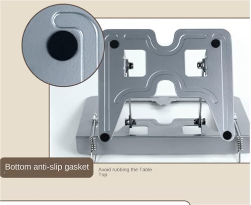 Adjustable Cookbook Holder with Foldable Stand for Cookbooks and Tablets Blue