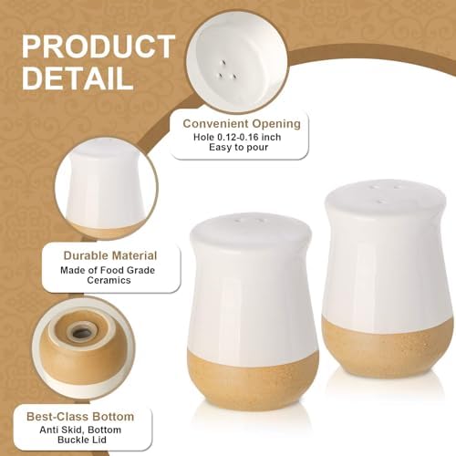 Hasense Salt and Pepper Shakers Set of 2 Ceramic 1