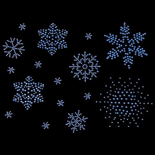 FINGERINSPIRE Snowflake Rhinestone Hotfix Transfers 16pcs