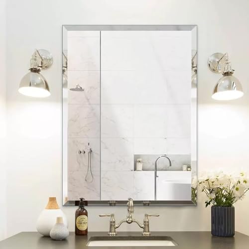 Frameless Mirror 12x20in Wall Mount Shatterproof Polished Edge