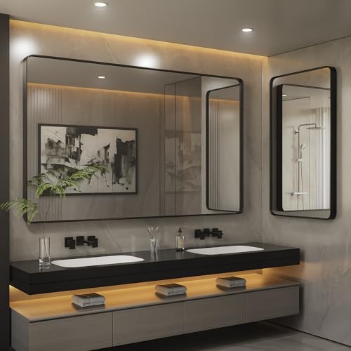 ISKM Black Framed Mirror 20x16 Wall Decor