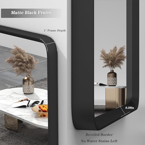 GOLOMO 20x30 Inch Matte Black Framed Mirror for Bathroom