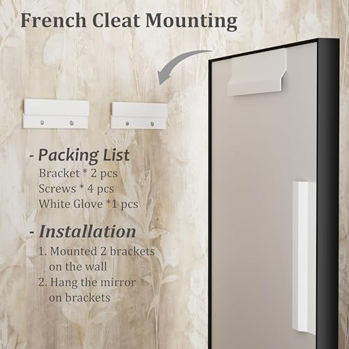 CHARMOR 22x30 Inch Matte Black Wall Mirror