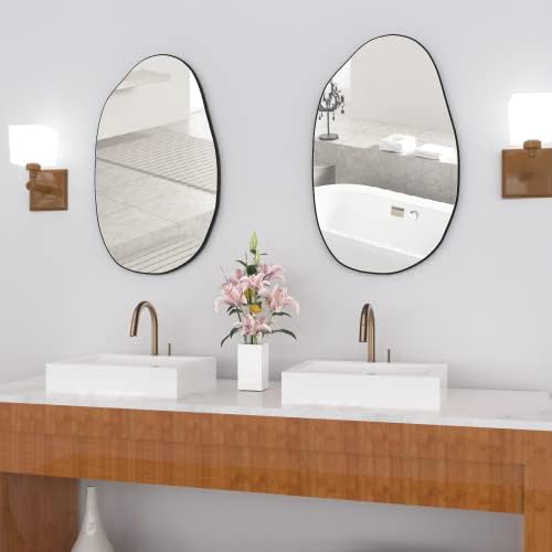 Manocorro Irregular Wall Mirror with Black Frame