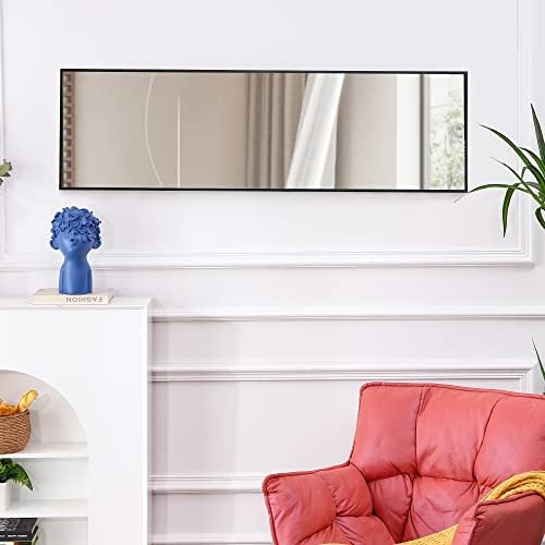 CNANXU Full Length Mirror 48x14 Black Aluminum Frame