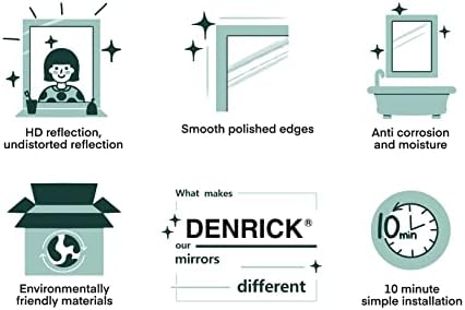 DENRICK 30x40 Black Square Mirror for Bathroom