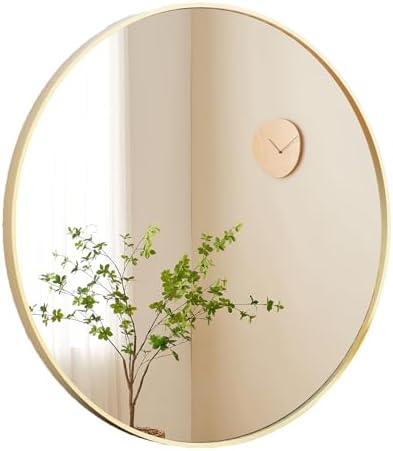 20 Inch Black Metal Framed Round Wall Mirror