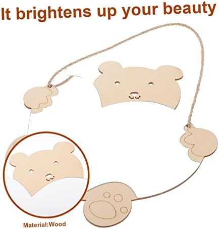 BESPORTBLE Wall Mirror with Bear Decor for Bathroom and Nursery