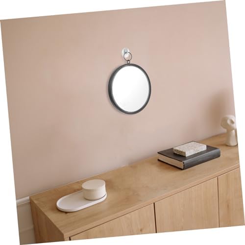 BUGUUYO Round Black Metal Wall Mirror for Bathroom