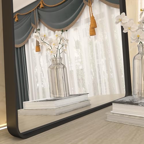 CHARMOR 20x30 Inch Black Metal Framed Wall Mirror