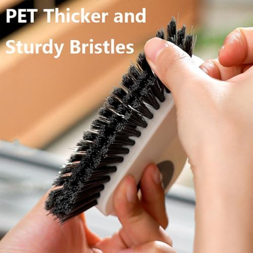 2 in 1 Window Track Cleaning Brush with Scraper and Bristles - Orange