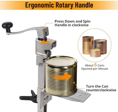 Towallmark Manual Can Opener with 3 Spare Blades