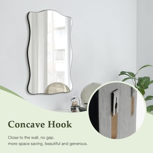 PUZONJIG Irregular Mirror 32x21 Black Frameless
