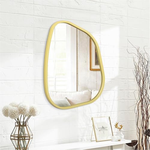 Asymmetrical Irregular Oval Wood Frame Mirror 20x16