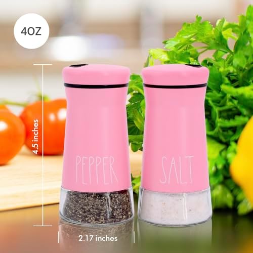 Aelga Pink Salt Pepper Shakers Set