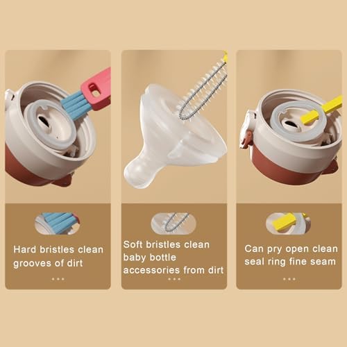 PERZOE 3 in 1 Cup Lid Cleaning Brush Set