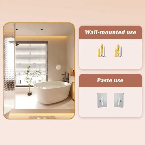 Bcofo Gold Frame Bathroom Mirror 30x40cm