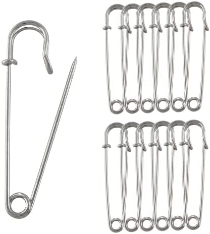Hitefu 50PCS Heavy Duty Safety Pins 3inch Silver