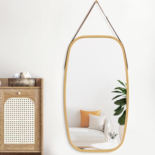 AAZZKANG 39x18 Inch Rustic Wall Mirror with Wood Frame 1