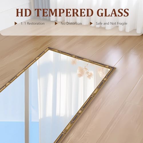 CULER Gold Wall Mirror 20x30 Inch Bamboo Frame