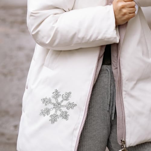 TEHAUX Snowflake Glitter Iron-on Patch Trim