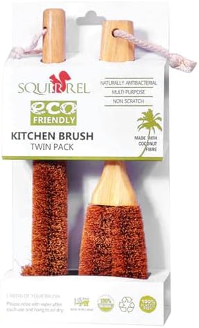 Kitchen Cleaning Brush Twin Pack - Eco-Friendly Multi-Purpose