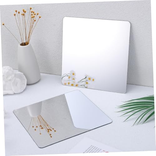 4 Pack Self Adhesive Mirror Tiles Black 20x20cm for Wall Decor