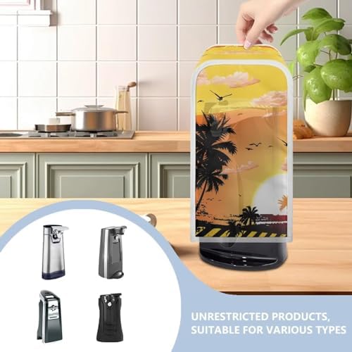 Yuresuaet Beach Sunset Can Opener Cover with Dust Protection Polyester Anti-Fingerprint
