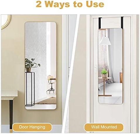 Tangkula 395 x 14 Rectangle Mirror with Bamboo Frame