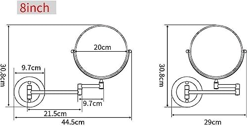 Bleslin Wall-Mounted Brass Mirror with 5X Magnification