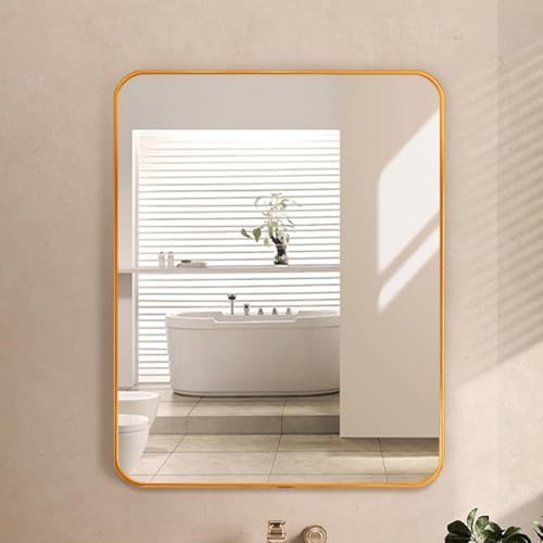 Simple HD White Bathroom Mirror with Aluminum Frame