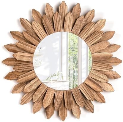 ILIEMOC Wood Frame Bohemian Wall Mirror