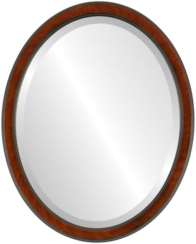 OVALCREST Oval Beveled Wall Mirror - Vintage Cherry 14x18 2