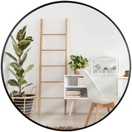 Smartxchoices 24 Inch Round Mirror with Metal Frame
