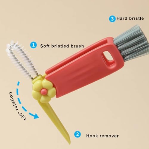PERZOE 3 in 1 Cup Lid Cleaning Brush Set