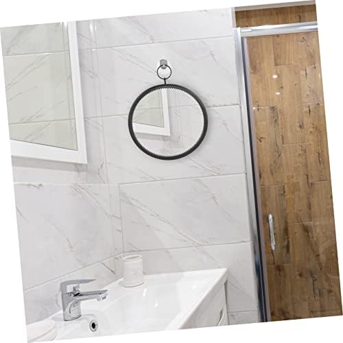 WESIEVYA Round Black Hanging Wall Mirror