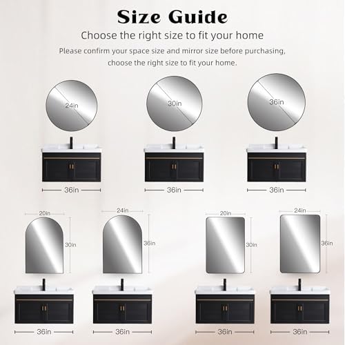 WIOWUR Black Rectangle Bathroom Mirror 20x30 Inch