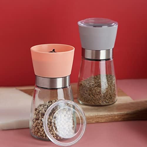 LEIXIUSM Refillable Pepper Mill Salt and Pepper Grinder Pink