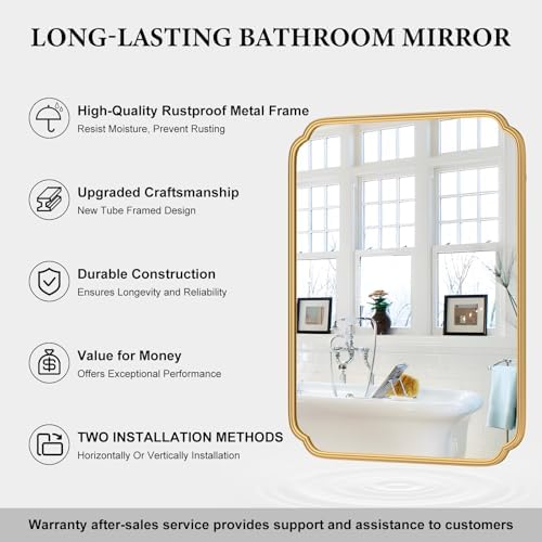 Ferytange 30x40 Brushed Gold Wall Mirror