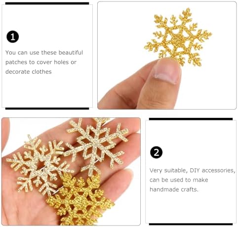 EXCEART 30Pcs Embroidered Snowflake Patches Christmas DIY Appliques