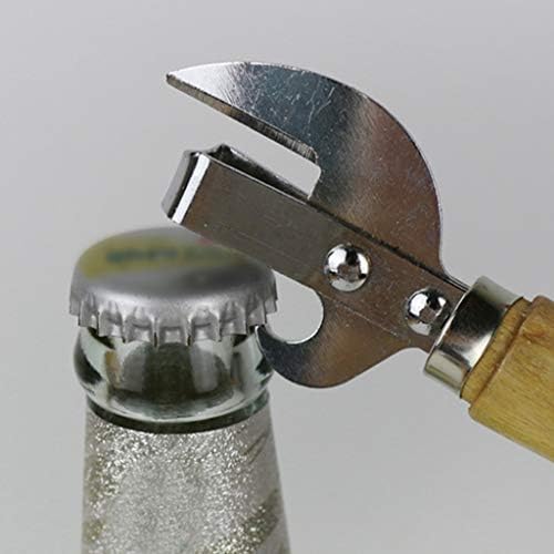 Wooden Handle Can Opener with Stainless Steel Blade