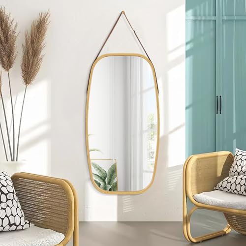 AAZZKANG 39x18 Inch Rustic Wall Mirror with Wood Frame 1