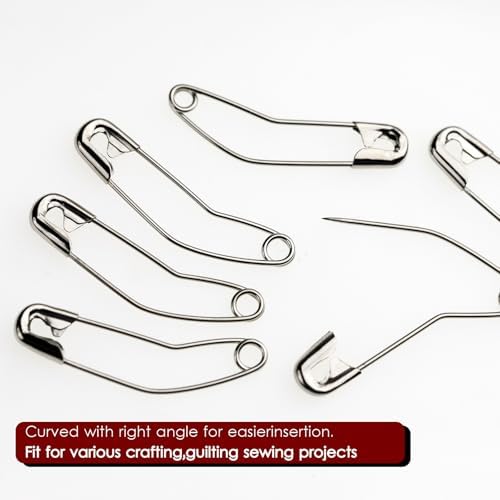 100 Pack Curved Safety Pins for Quilting 1