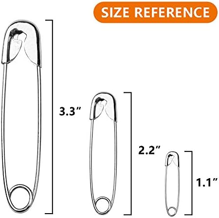50PCS 3In Stainless Steel Safety Pins with Sharp Ends