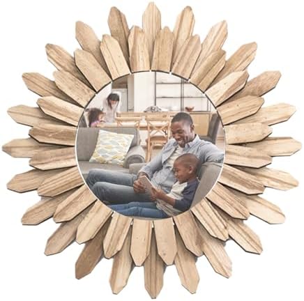 Wooden Wall Mirror 24 X 36 Inch Farmhouse Decor